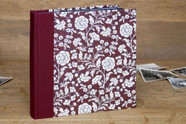 Photo album with floral motif "Fini", wine-red photo album